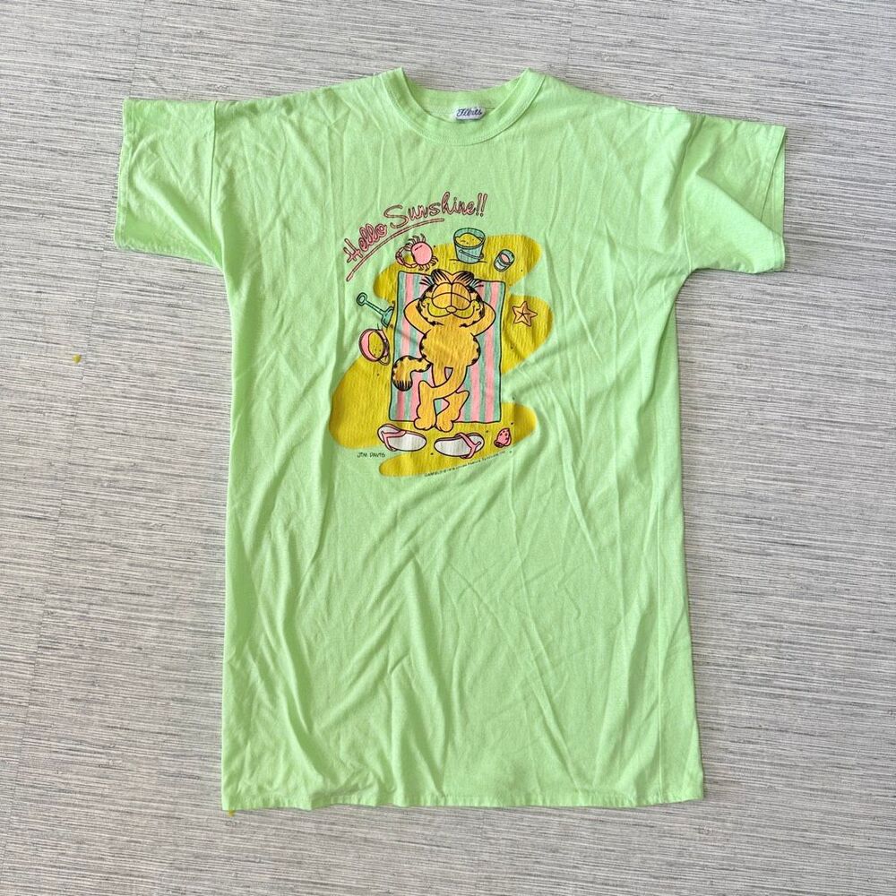 Vintage Flirts 80s Garfield Hello Sunshine Nightshirt Sleep Shirt One Size  B